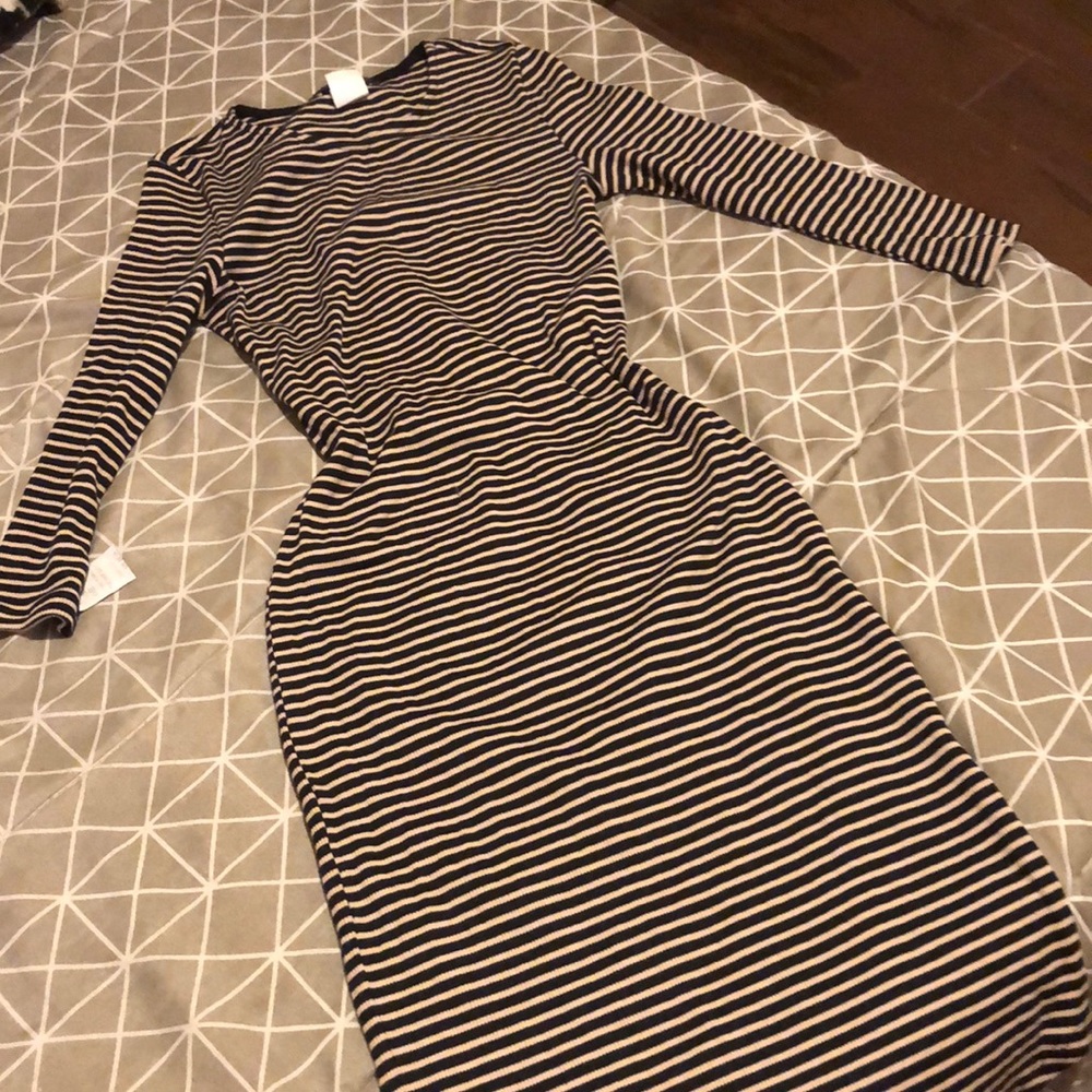 Stripped Black and Creme dress (ONLY WORN ONCE)